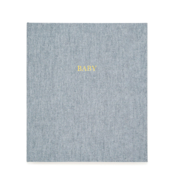 Hidden Coil Binding Cloth Hardcover Baby Journal: Pregnancy to 12 Months Planner