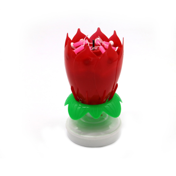 Happy birthday rotating amazing musical lotus flower candle