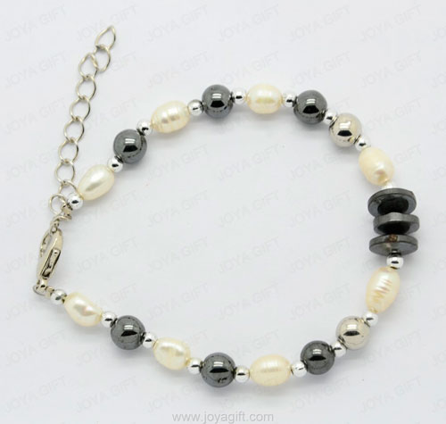 Bracelet de perles naturelles en hématite