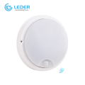 LEDER Double Circle, lámpara de pared LED blanca para exteriores