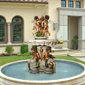 Factory Supply copper bronze angel water fountain