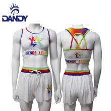 White cheer practice butterfly shorts