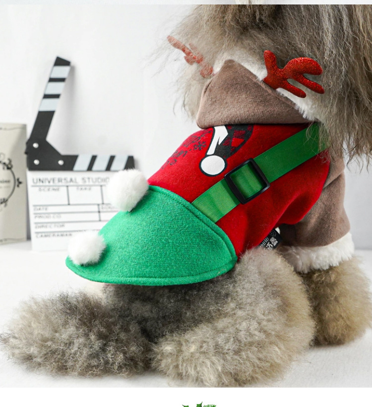 Pet Clothes Cute Deer Makeover Schnauzer Small Dog Christmas Funny Costumes