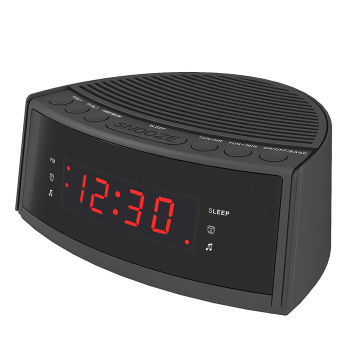 Hot Sale Dual-Alarm Snooze Paparan LED Besar Digital Radio Berbicara Jam Penggera dengan Radio FM