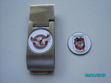 Soft Enamel Silver / Antique Silver Engraved Money Clip