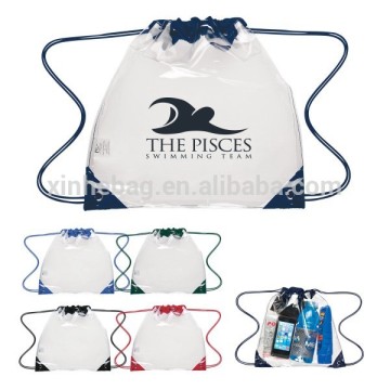 Clear pvc Drawstring Bag,pvc cosmetic bag