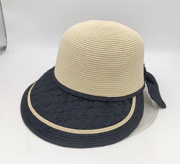 Fashional finer paper briad with printed cloth hat