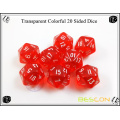 Transparent Different Colored Polyhedral 20 Sided Dice