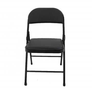 Black Vinyl PU Faux Leather Metal Folding Chair - Search