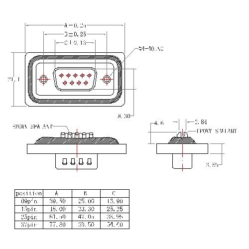 WDB02-MXXXXXXX 2 D-SUB MALE SOLDER WATERPROOF TYPE