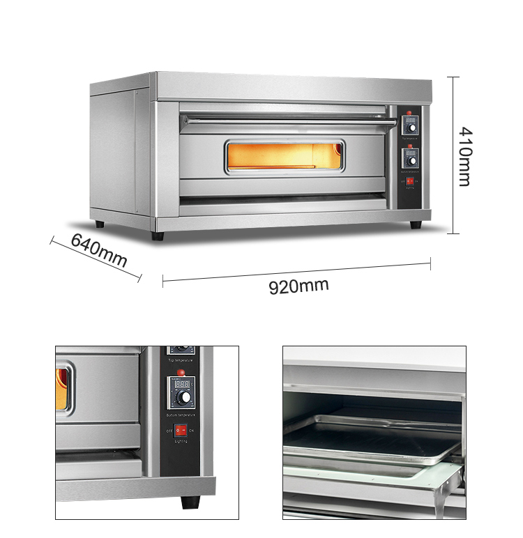 Commercial Kitchen Equipment Digital Time Control 1 Layer Tabletop Electric Pizza Oven