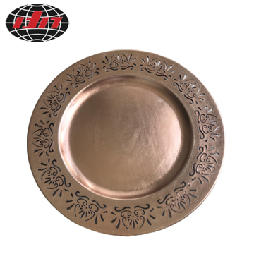 Rose Gold Plastic Plate with Metallic Finish