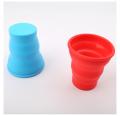 Odporny na uderzenia składany kubek podróżny Red Blue Silicone Bottle