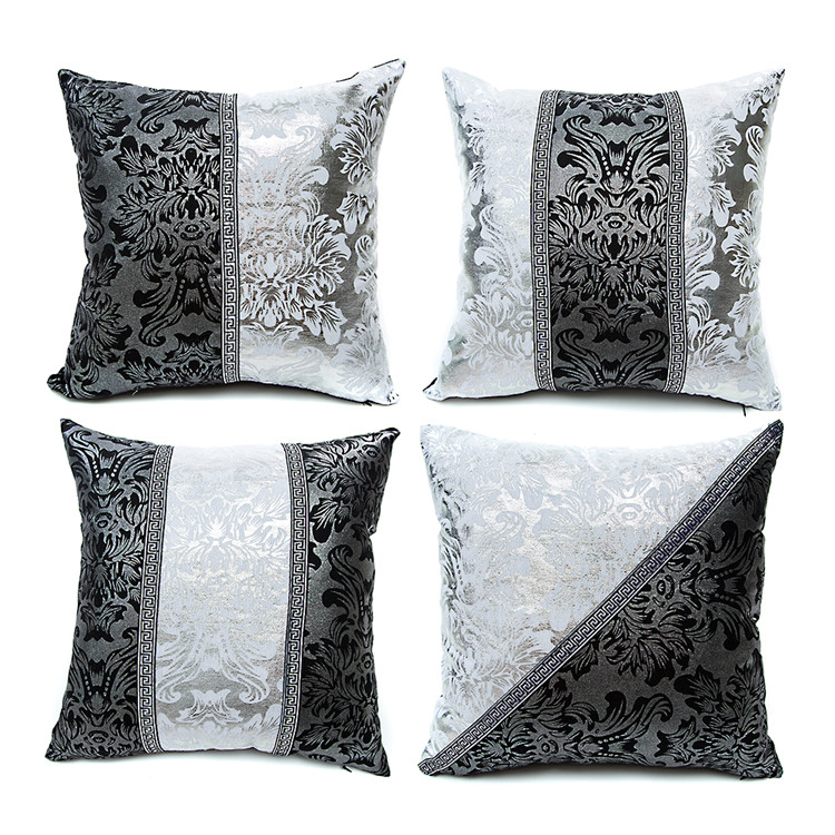 Metallic Throw Pillow Case Cushion Cover Pillowcase Home Sofa Decor Splicing Hot Silver Pillowcase