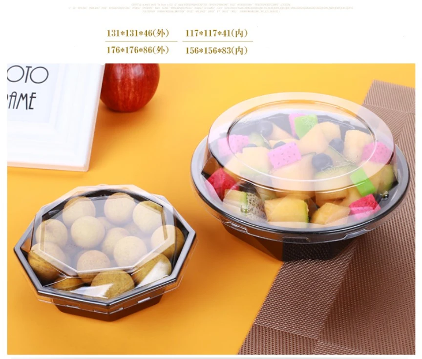 Pet Compartment Take Away Salad Food Container Tray with Lid