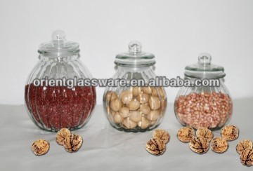 Shanghai Square Wholesale Transparent Glass Round Storage Jar