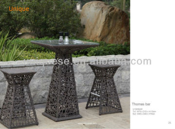 Thomas alum wicker bar table stool 3pcs/set outdoor furnitures all types of furnitures