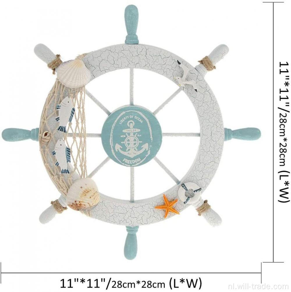 Houten bootschip stuurwiel