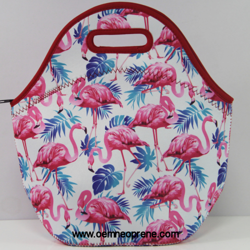 Flamingo Neoprene Lunch Tote Bags