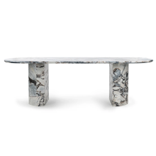2024 High End Natural Marble Stone Oval Dining Room Table