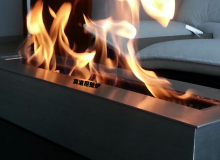 smaller Ventless metal bio-ethanol indoor door fireplace