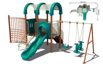 Kids Metal Playground Canopy Swing Sets Kit For School