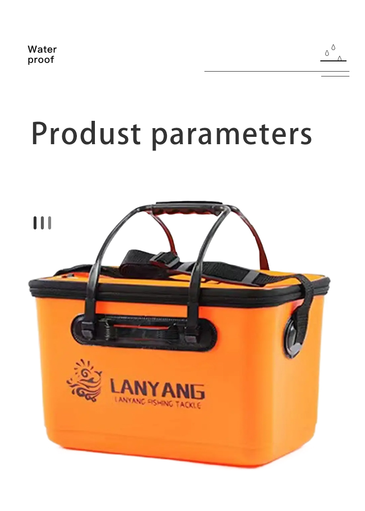 New Design Folding Fishing Bucket With Handle EVA Fishbox Outdoor Water Box Packing Live Fish Bucket Thickened Fishing Tank Fish