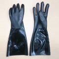 Black pvc long gloves waterproof oil resistant 18inches