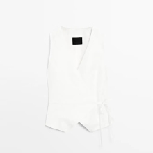 Women's French temperament OL commuting style linen blend suit vest
