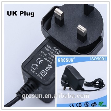 Alibaba Supplier 12V Wall Type Plug Adapter AC DC Adaper with US/UK/EU/Aus/In Plug