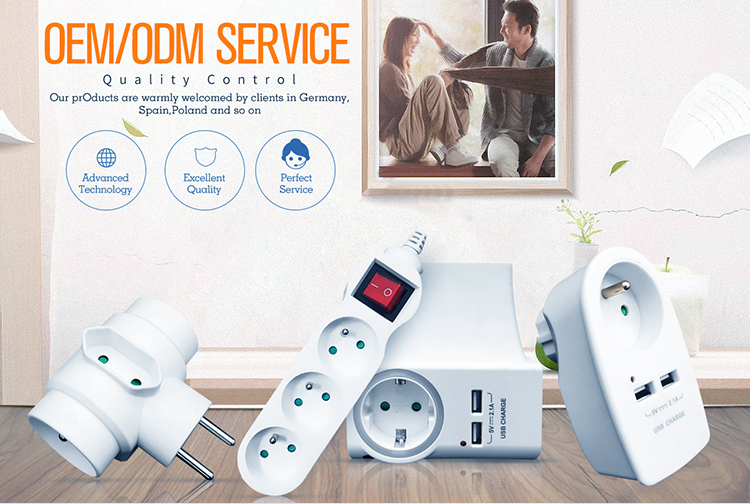 French type triangular adapter without switch