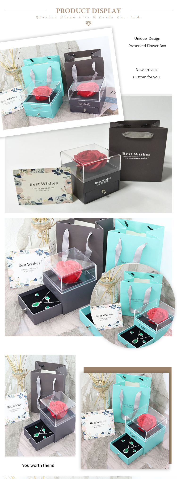 Wholesale jewelry I love you gift boxes jewelry display box display product