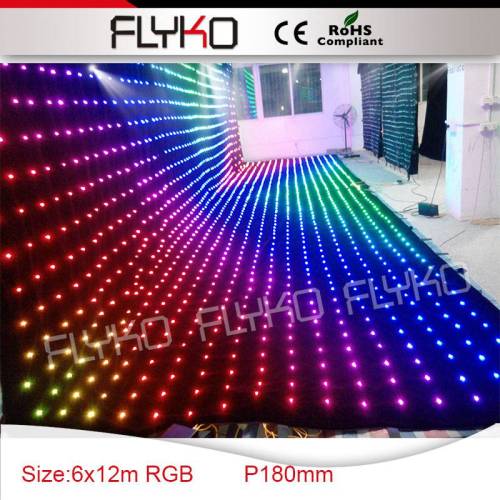 FLYKO P18 6*12m programmble led equipemnt flashlight led video curtain christmas decoration
