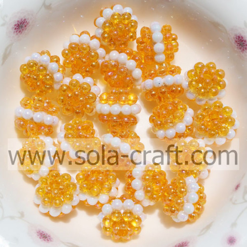 10MM Fantastic Plastic Crystal Sandwich Berry Beads Orange Color