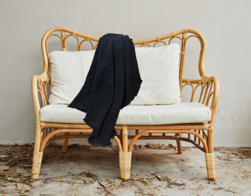 Mixed Wool Solid Black Sofa Blanket