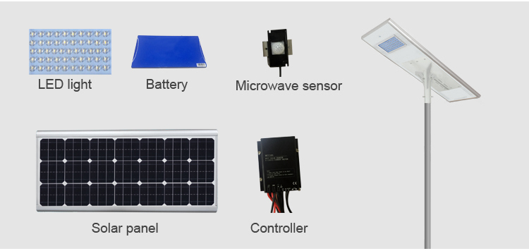 Felicity integrated 60w solar led street light outdoor for government project