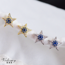 Luxury Blue Zircon Star Earrings for Sophisticated Women