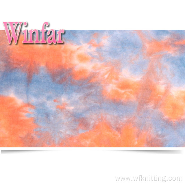 Single Jersey Tie Dye Polyester Spandex Fabric