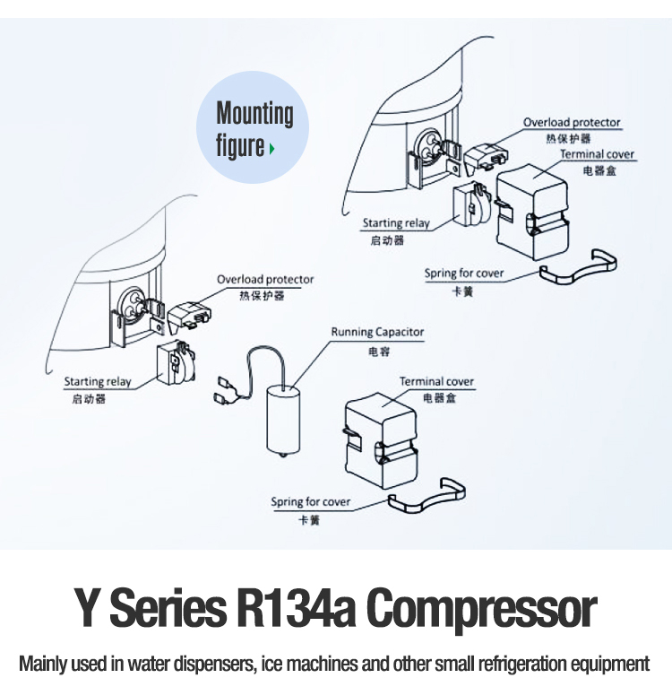 Good Quality R134a Refrigeration Compressor For Water Dispenser