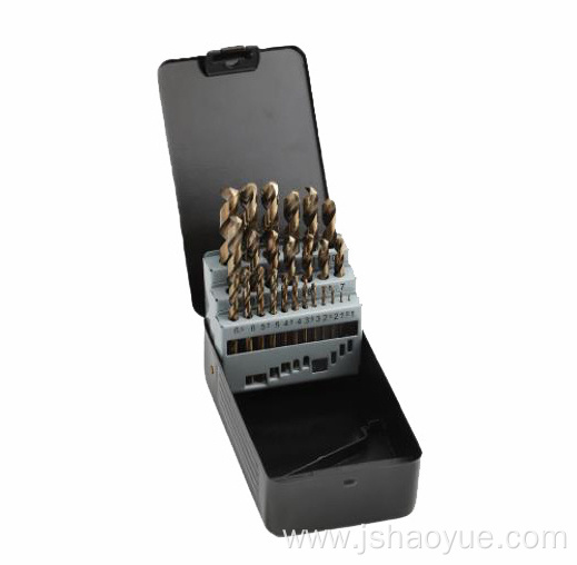 25PCS HSS Fully Ground Twist Drill Bit Set