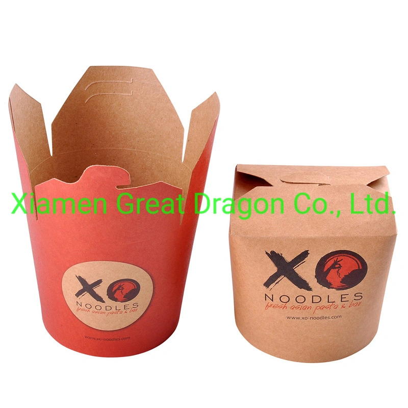 Chinese Take-out Paper Food Boxes with Metal Wire Handle (TUB-1002)