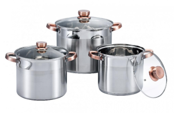 Stainless steel soup pot with anti-scalding handle