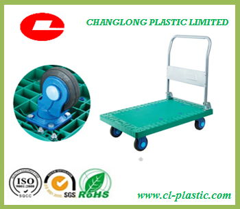 300kg Plastic New Enviromental Platform Folding Handtruck/ Trolley