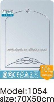 Backlit bath glass mirror