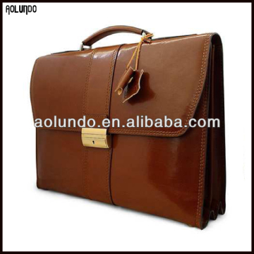 High quality vegetable tanned leather vintage mens laptop briefcase