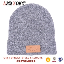 Knitting Beanie Plain Style Wool Cuff Knitting Cap