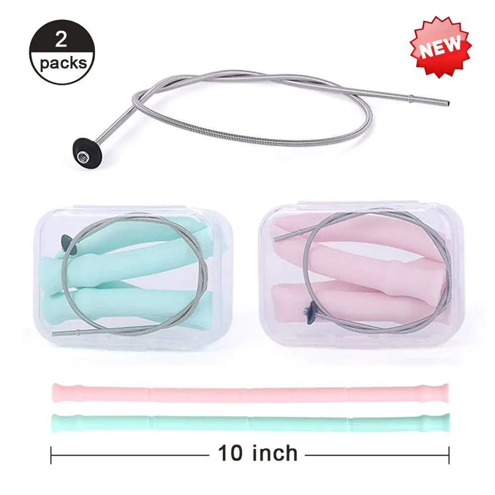 New Promotional Reusable Silicone Foldable Straw