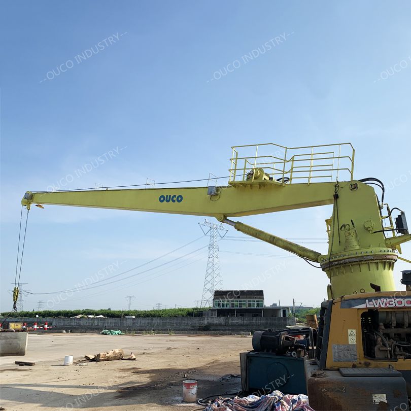 OUCO personalizado 5t15m Arm Straight Marine Deck Crane Estrutura simples e fácil manutenção