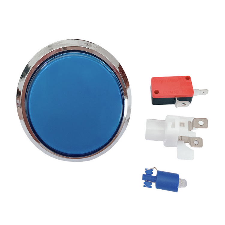 60 mm plano de electroplating ronda botón Push Botón de interruptor