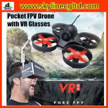 Mini pocket racing drone with FPV VR glasses